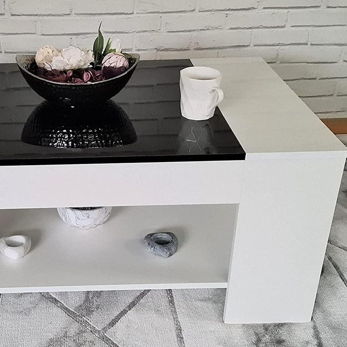 Coffee Table 2 Tier Modern Design - White – image 2