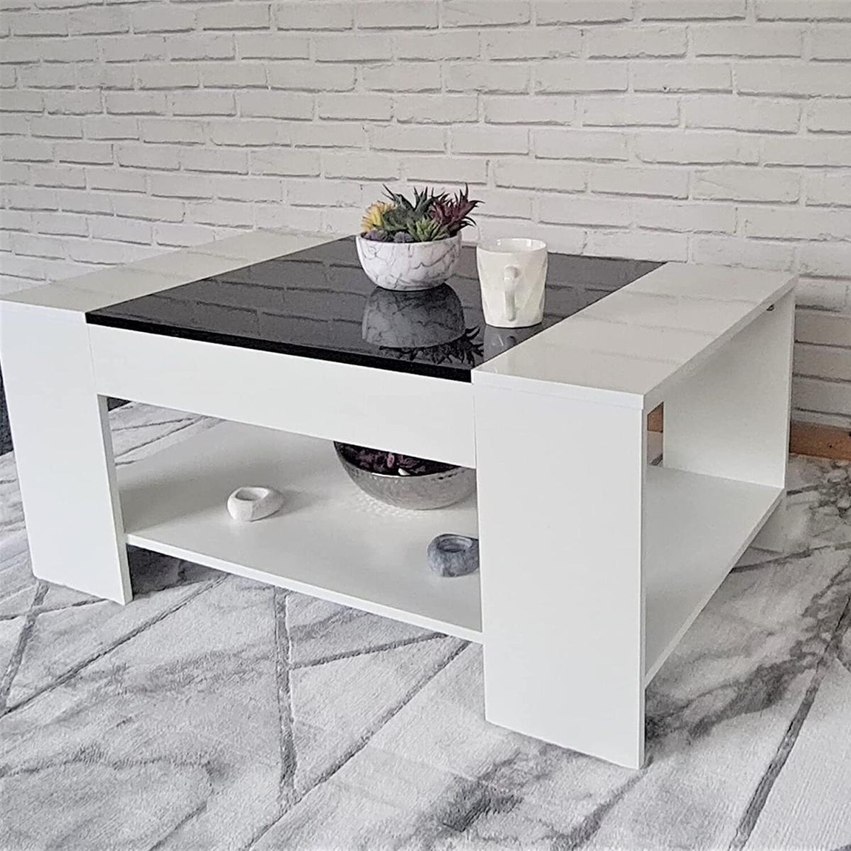 Coffee Table 2 Tier Modern Design - White – image 3