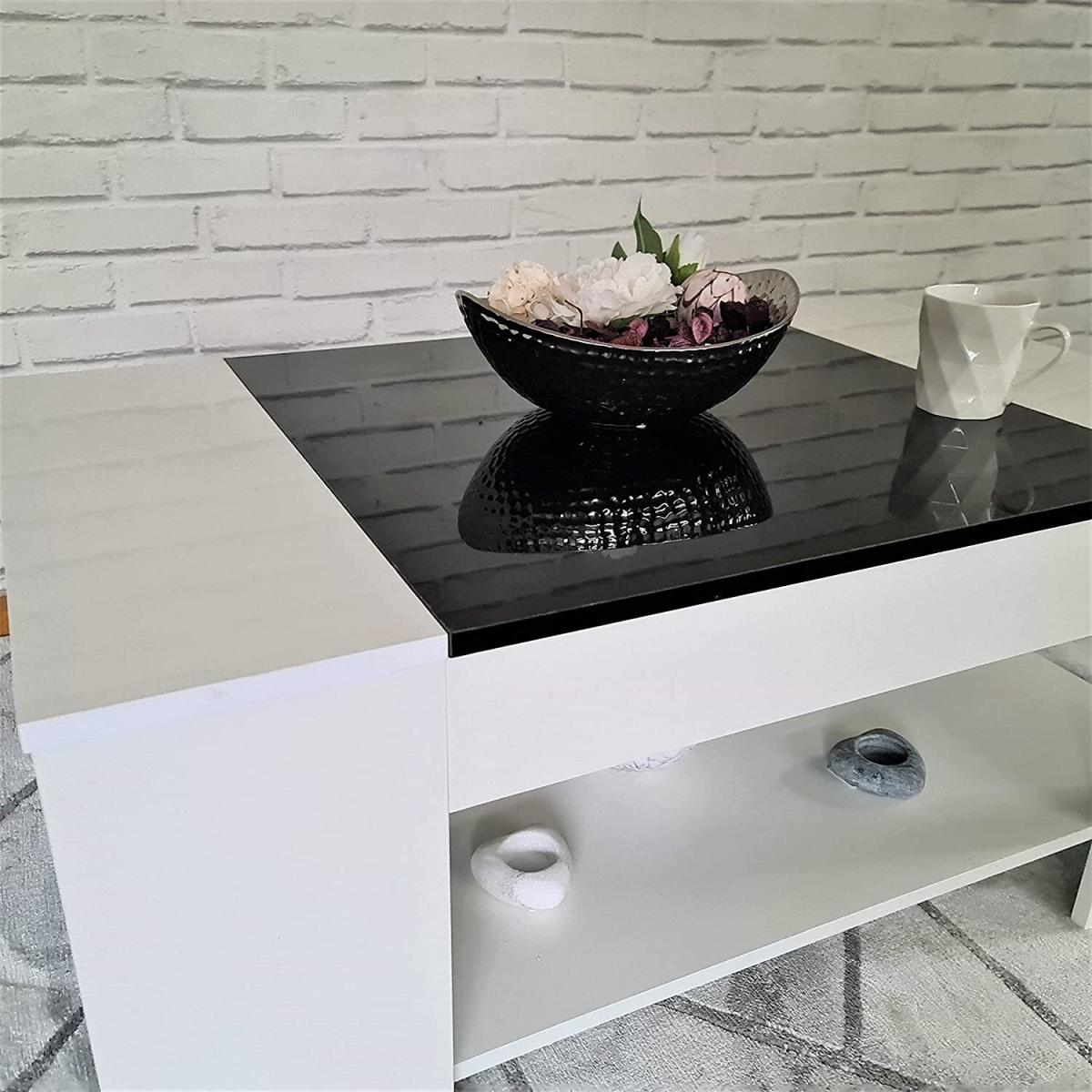 Coffee Table 2 Tier Modern Design - White – image 6