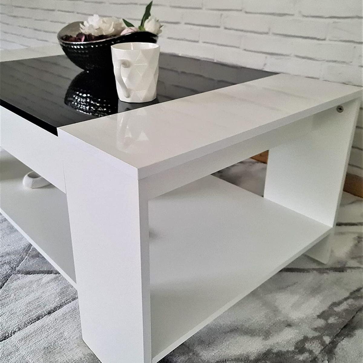 Coffee Table 2 Tier Modern Design - White – image 7