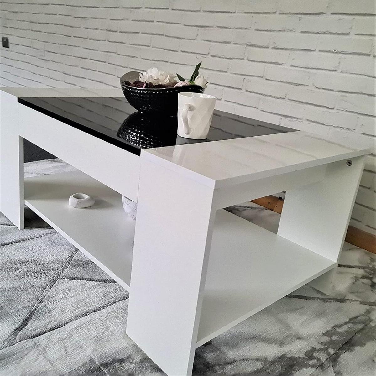 Coffee Table 2 Tier Modern Design - White – image 8