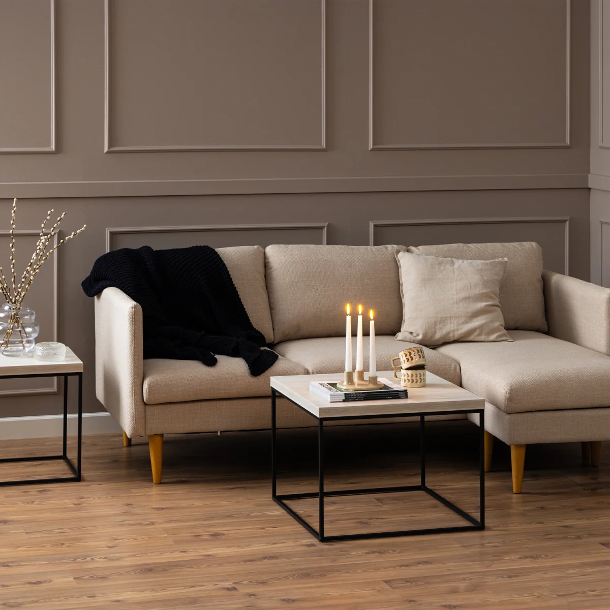 Barossa Coffee Table with Travertine Rough Paper Top & Black Powder Steel Base 60cm - Travertine – image 3