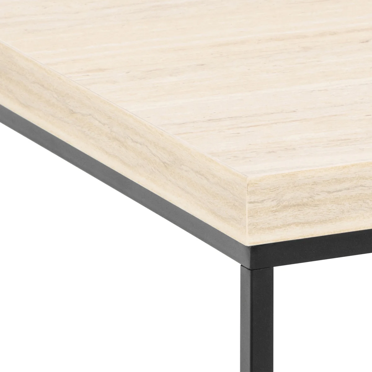 Barossa Coffee Table with Travertine Rough Paper Top & Black Powder Steel Base 60cm - Travertine – image 4