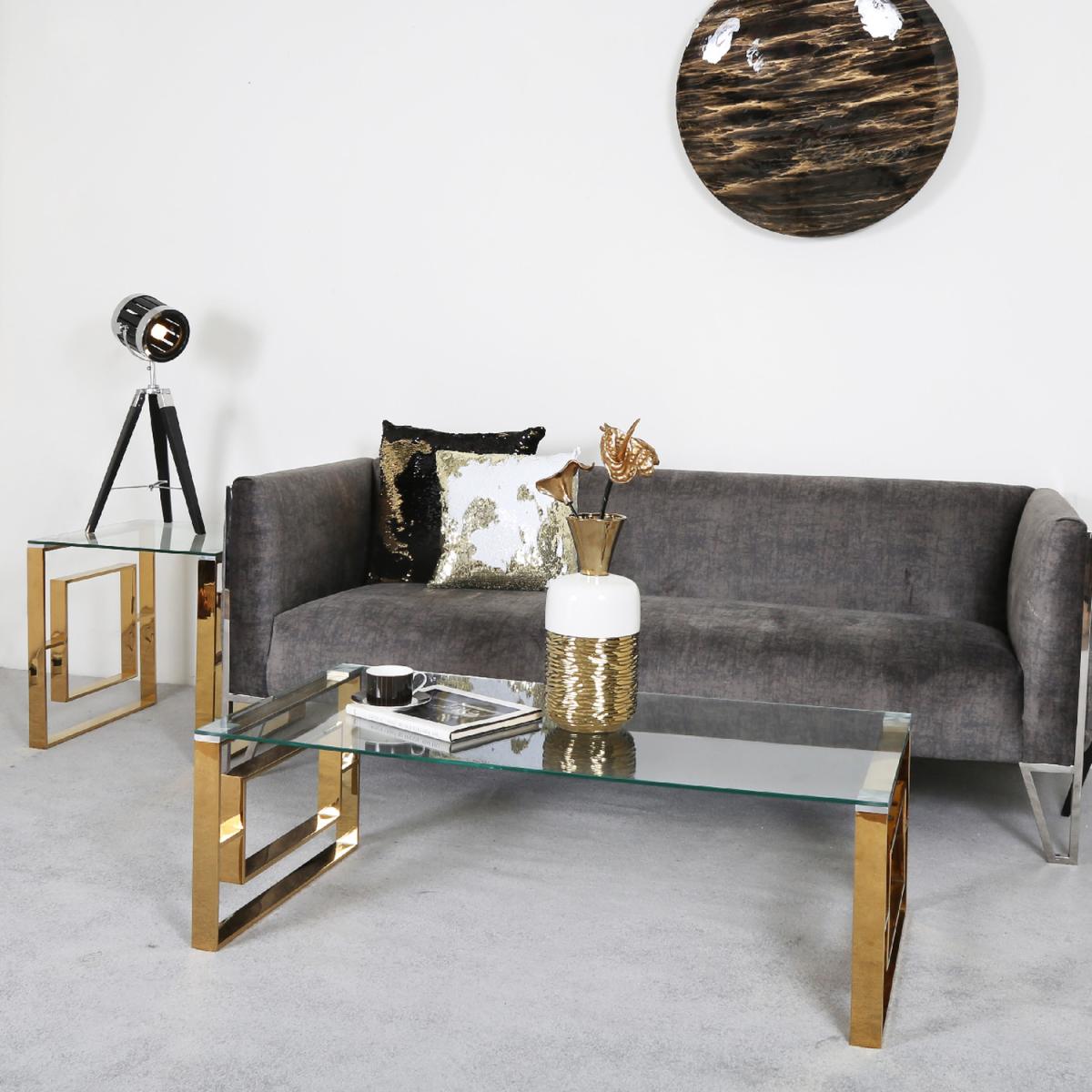Gold Metal Coffee Table, Centre Table - Gold – image 2