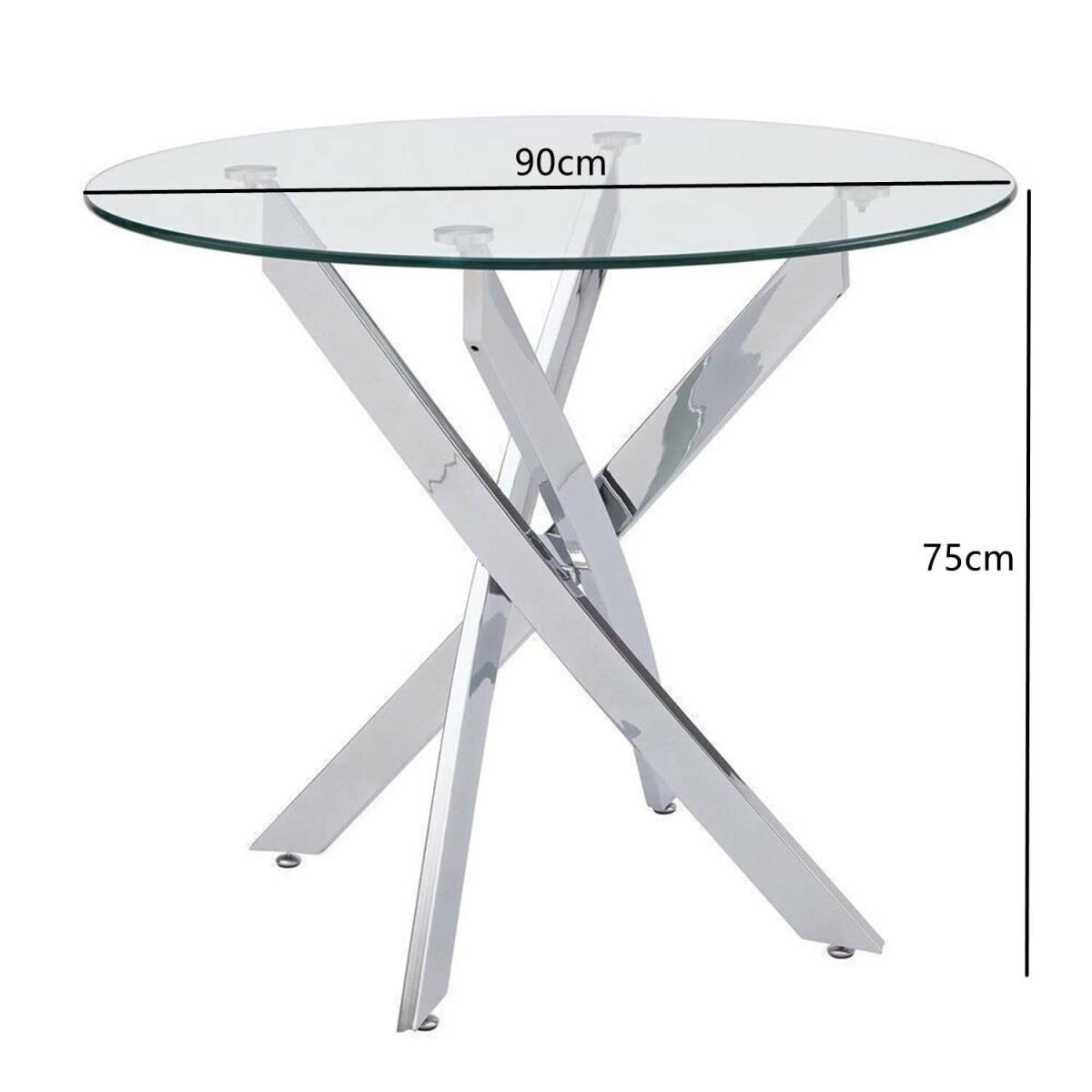 Round Dining Table 90cm Modern End Table Leisure Tea Coffee Table - silver – image 2