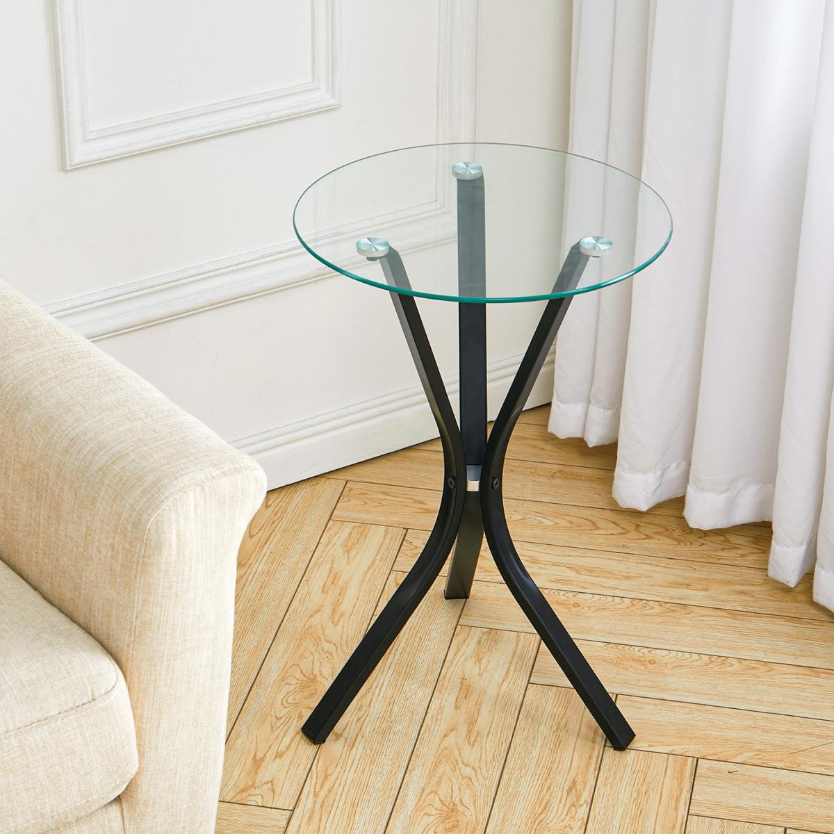 Tempered Glass Coffee Side End Table Storage Shelf - Silver – image 11