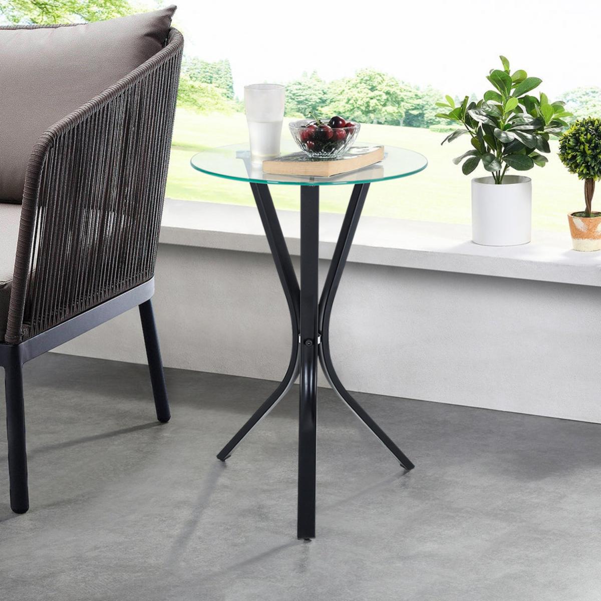 Tempered Glass Coffee Side End Table Storage Shelf - Silver – image 3