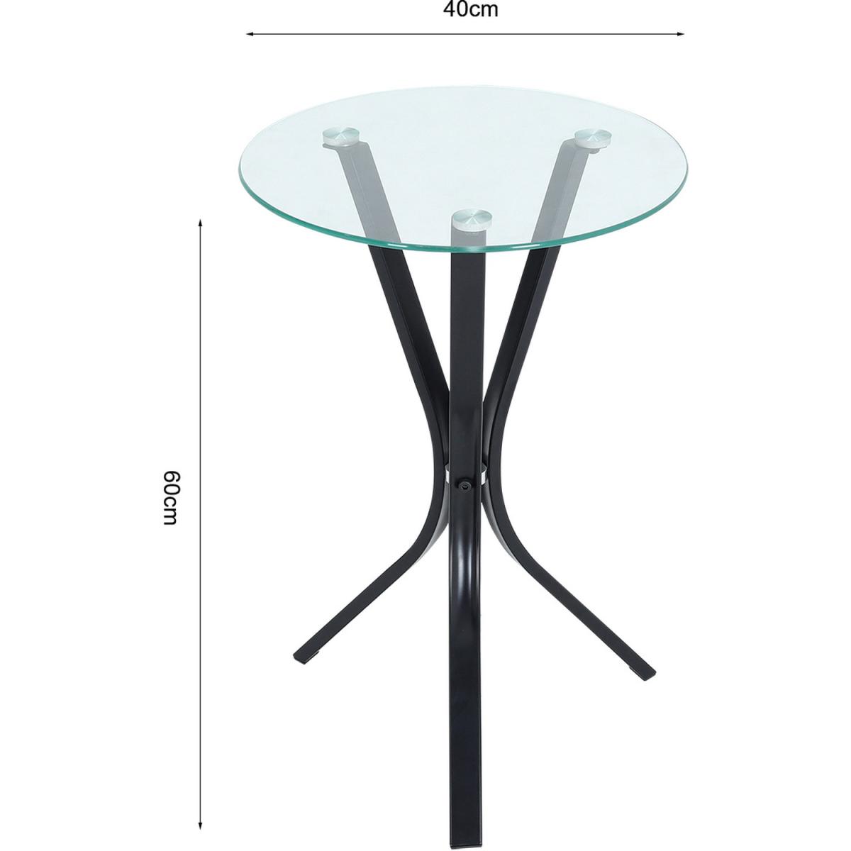 Tempered Glass Coffee Side End Table Storage Shelf - Silver – image 6