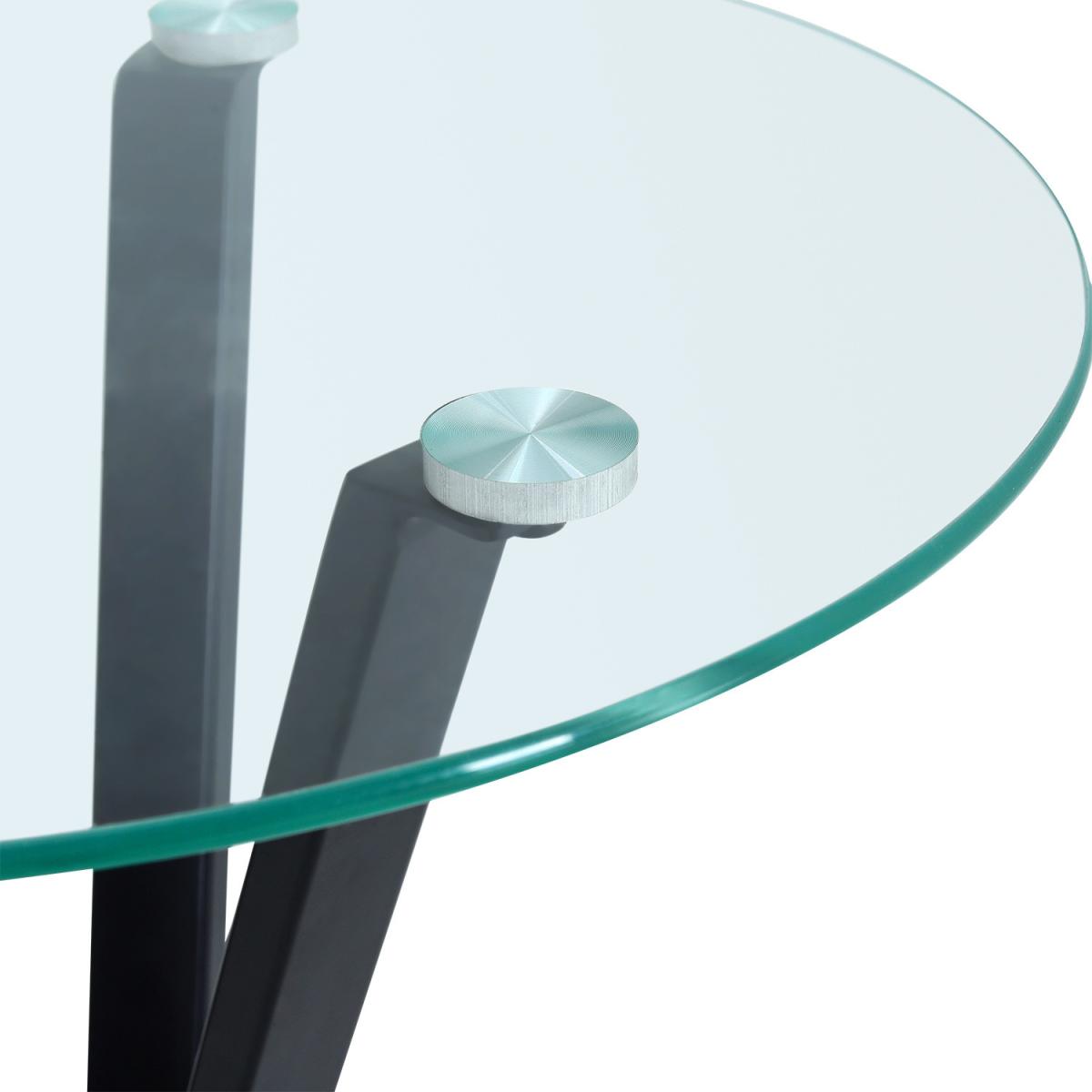 Tempered Glass Coffee Side End Table Storage Shelf - Silver – image 7