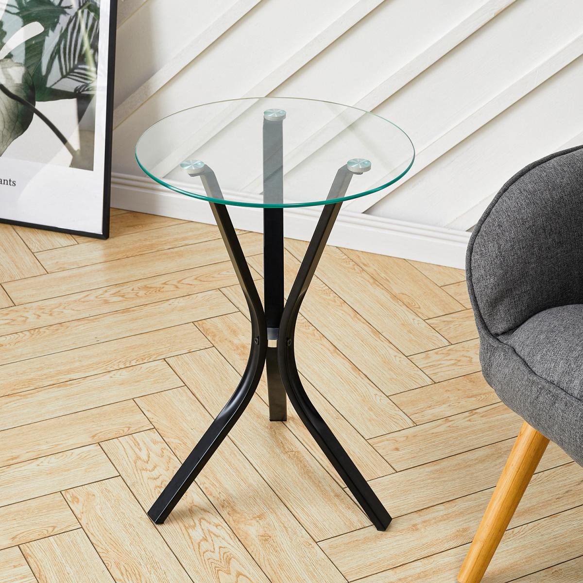 Tempered Glass Coffee Side End Table Storage Shelf - Silver – image 1