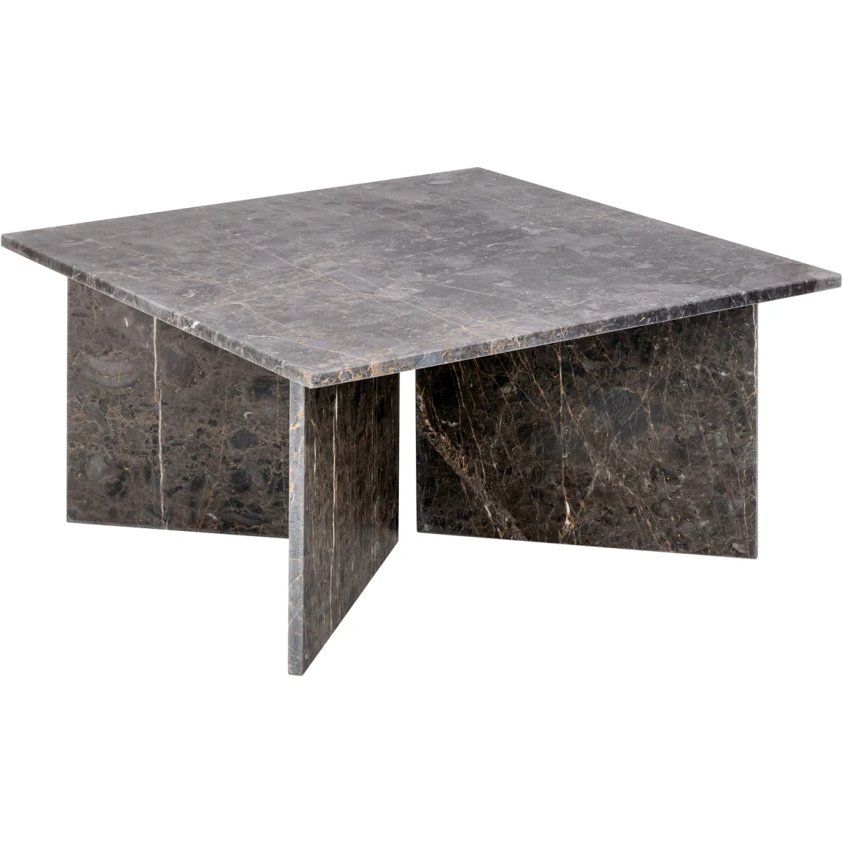 Vega Square Coffee Table with Marron Marble Top 90cm - Marron Marble – image 3