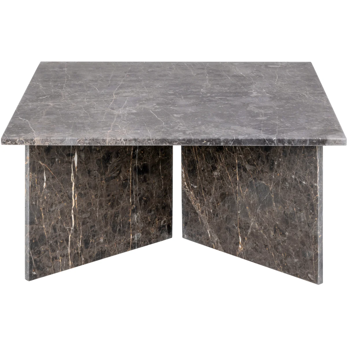 Vega Square Coffee Table with Marron Marble Top 90cm - Marron Marble – image 4