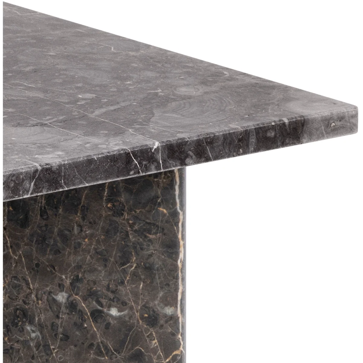 Vega Square Coffee Table with Marron Marble Top 90cm - Marron Marble – image 6