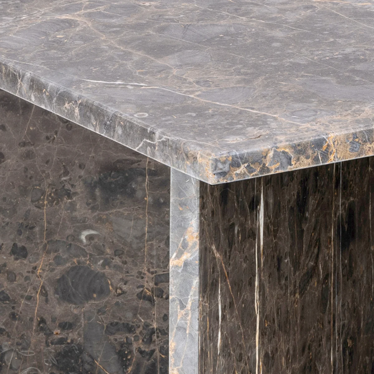 Vega Square Coffee Table with Marron Marble Top 90cm - Marron Marble – image 7