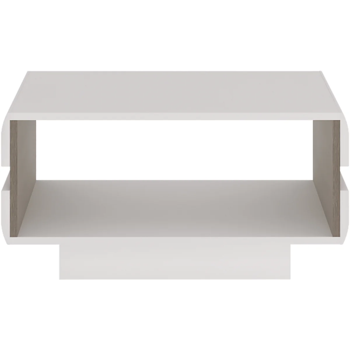 Chelsea Living Small Designer Coffee Table in White with a Truffle Oak Trim - White & Truffle Oak – image 2