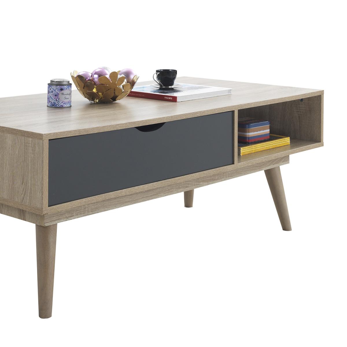 Alford One Drawer Coffee Table - Sonoma Oak & Grey – image 3