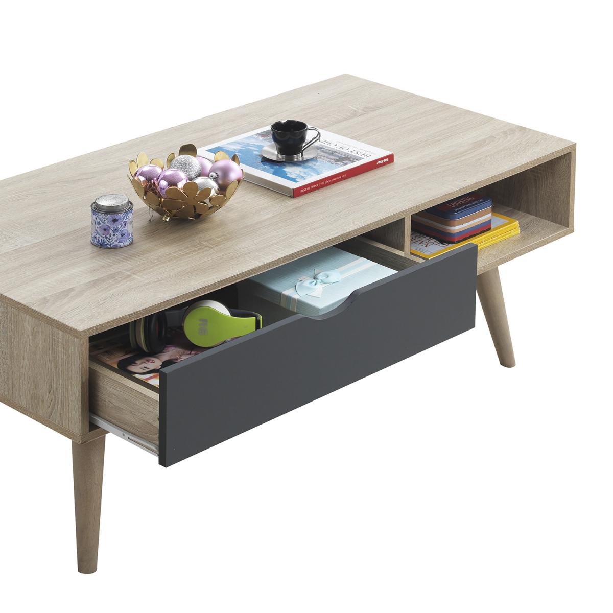 Alford One Drawer Coffee Table - Sonoma Oak & Grey – image 4