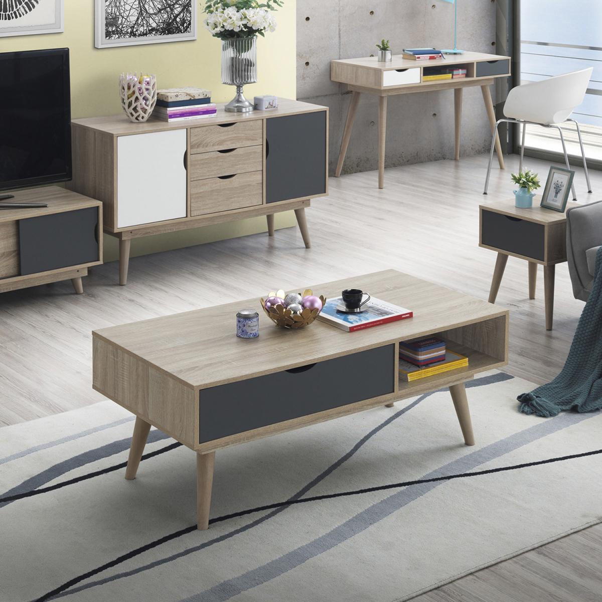 Alford One Drawer Coffee Table - Sonoma Oak & Grey – image 5