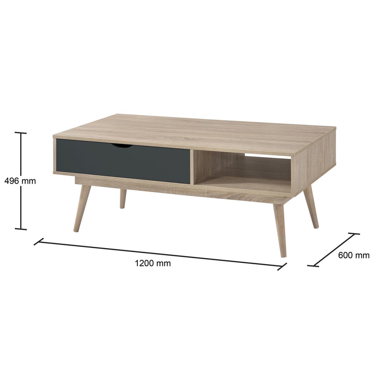 Alford One Drawer Coffee Table - Sonoma Oak & Grey – image 6