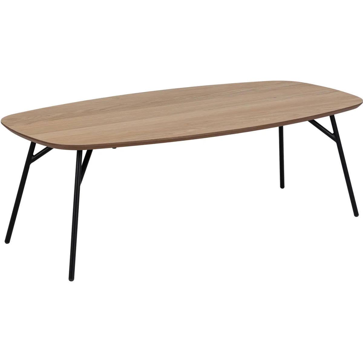 Caracas Rectangular Coffee Table in Oak and Matt Black - Oak & Black – image 2