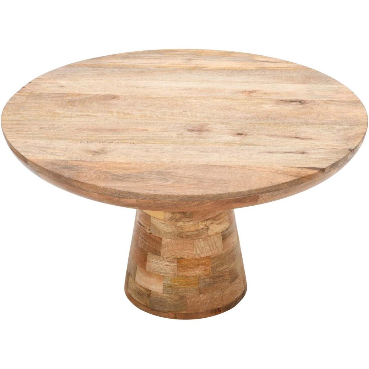 Merlin Mango Wooden Round Coffee Table Mushroom Style - Brown – image 2