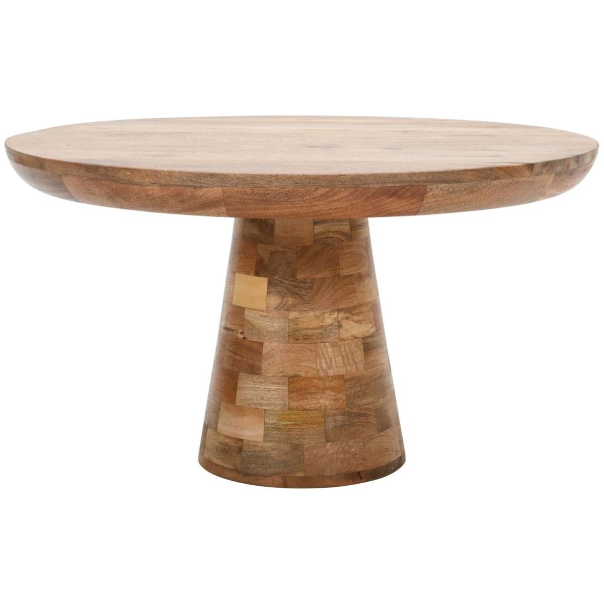 Merlin Mango Wooden Round Coffee Table Mushroom Style - Brown – image 3