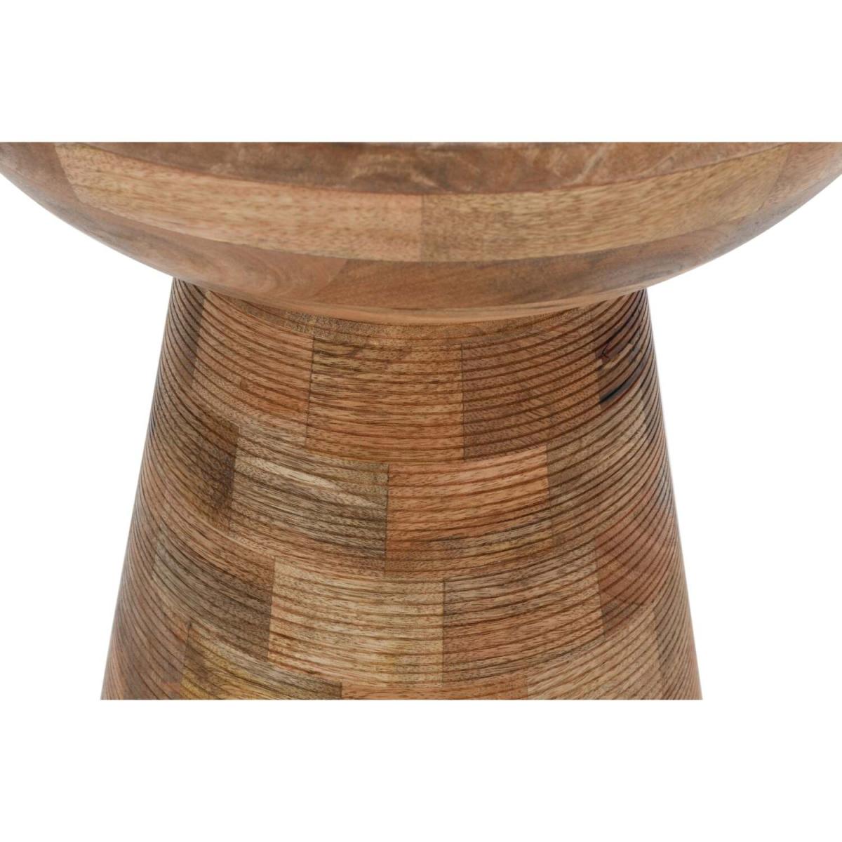 Merlin Mango Wooden Round Coffee Table Mushroom Style - Brown – image 4