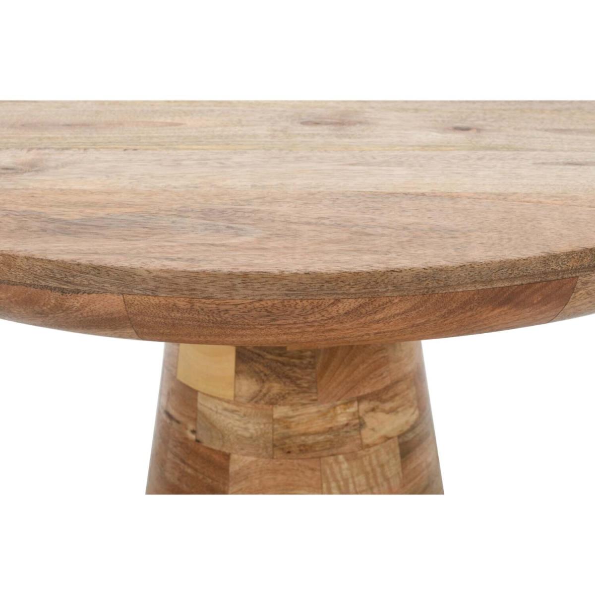Merlin Mango Wooden Round Coffee Table Mushroom Style - Brown – image 5