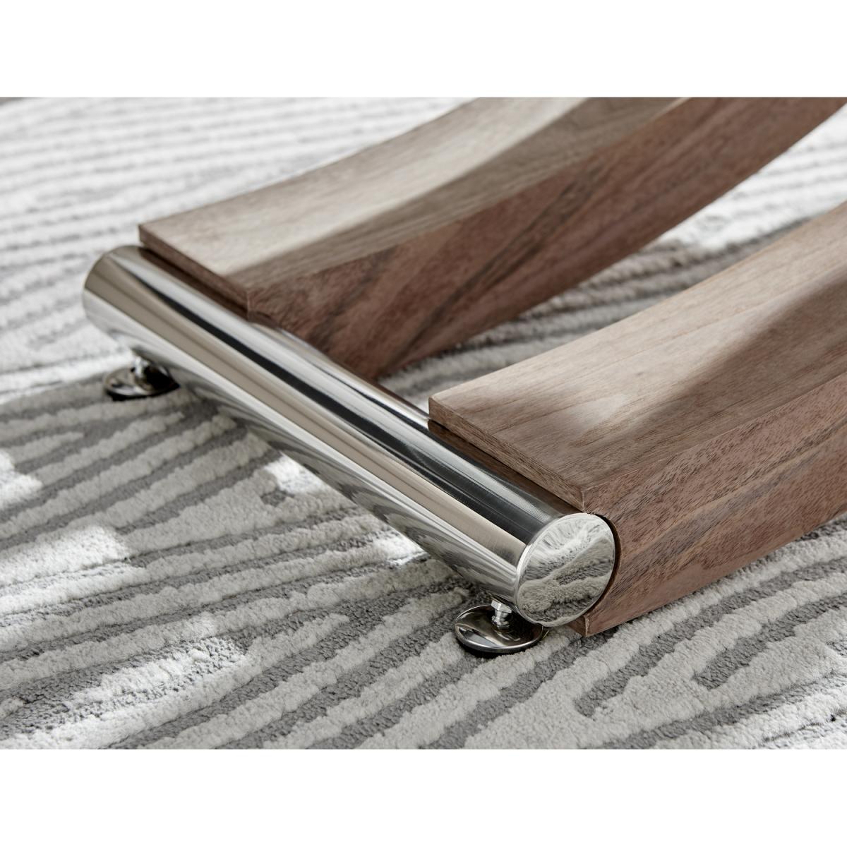 Mayfair Brown Wood Veneer and Metal Glass Coffee Table - Brown – image 7