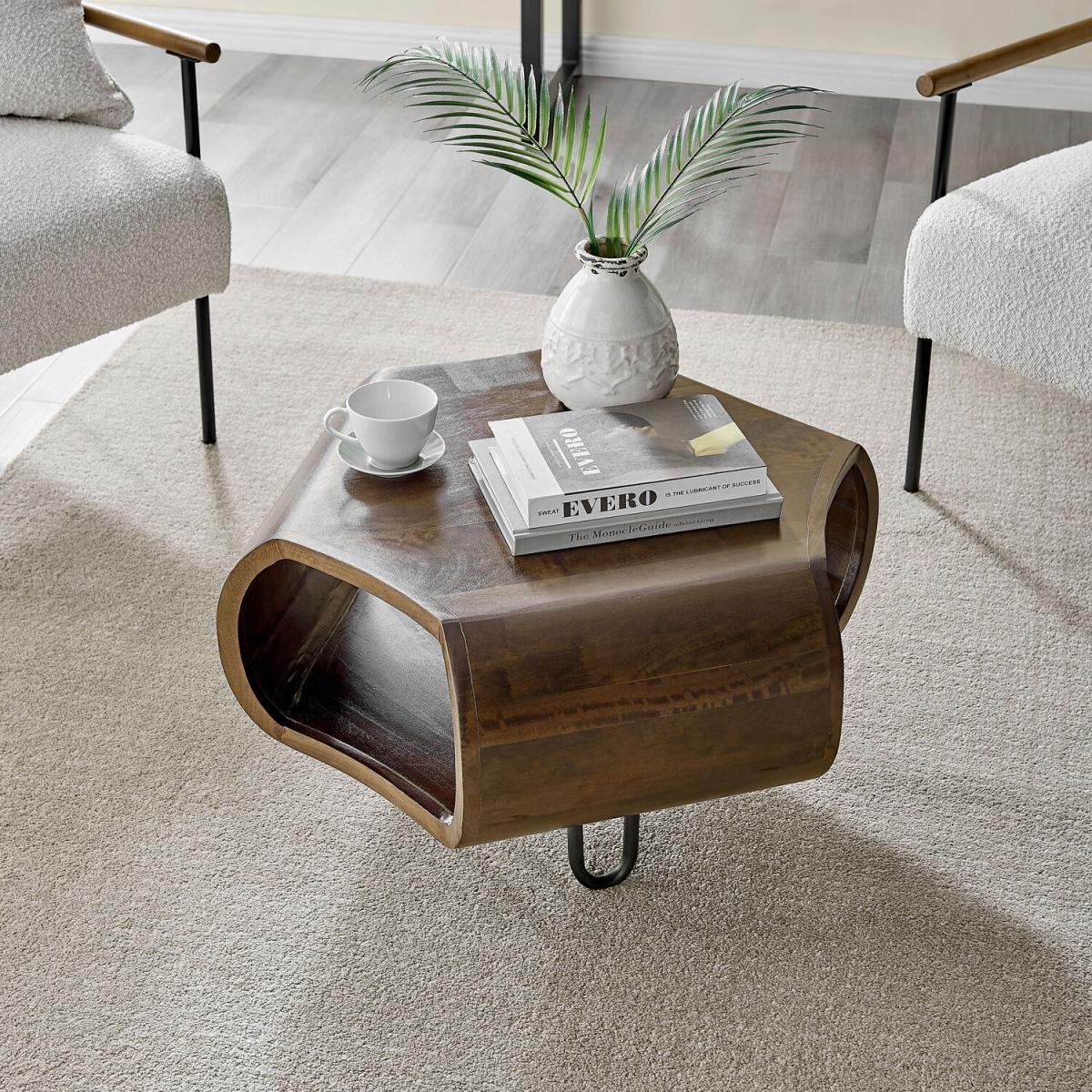 Paloma Solid Walnut Dark Wood Coffee Table - Dark Walnut – image 3