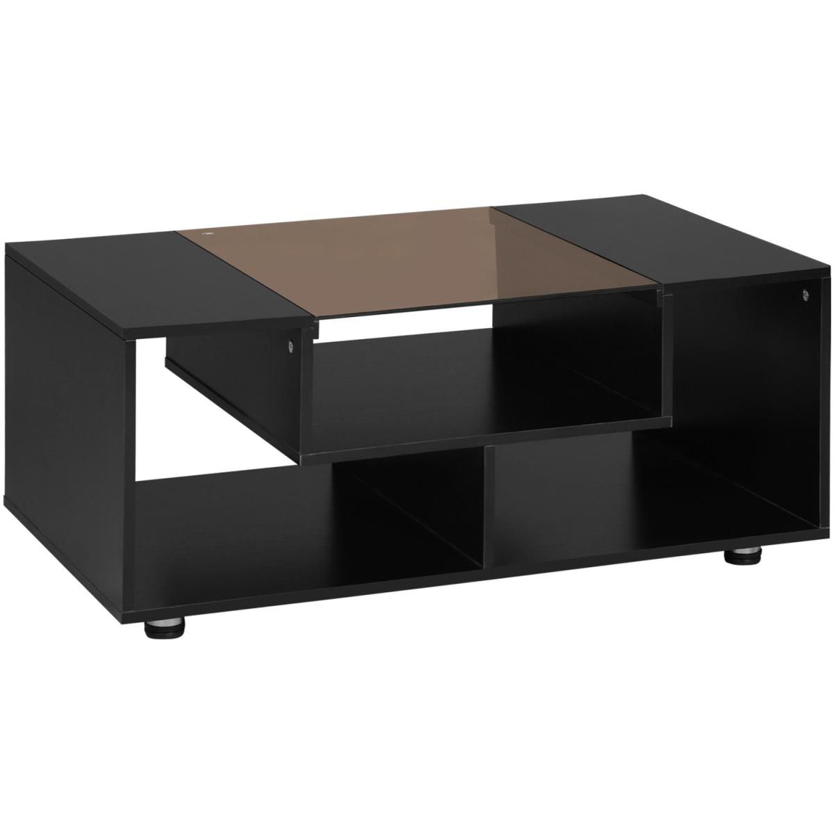 Coffee Table with Tempered Glass Top, Cocktail Table - Black – image 6