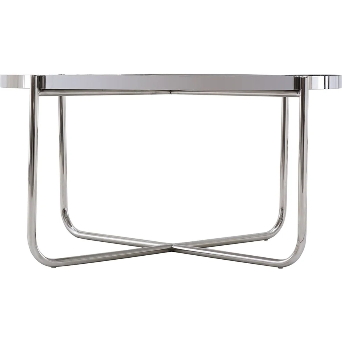 Ember Round Silver Tray Top Coffee Table for Living Room - Silver – image 3