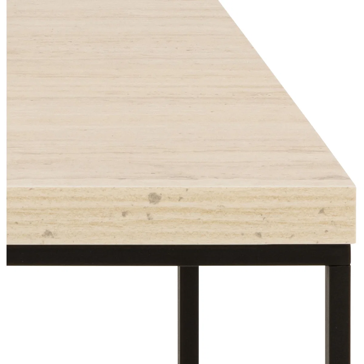 Barossa Coffee Table with Travertine Rough Paper Top & Black Powder Steel Base 110x55x45cm - Travertine – image 2