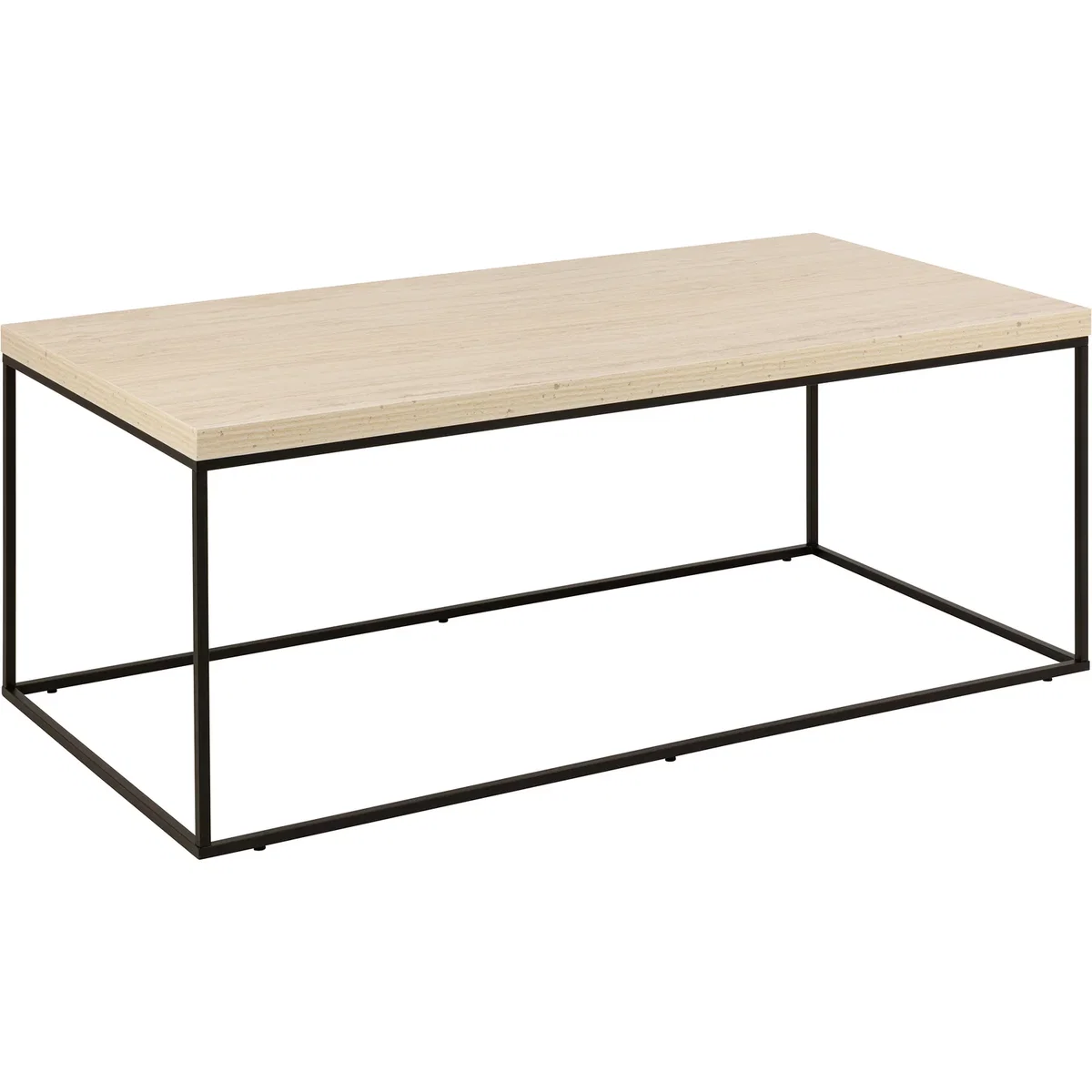 Barossa Coffee Table with Travertine Rough Paper Top & Black Powder Steel Base 110x55x45cm - Travertine – image 3