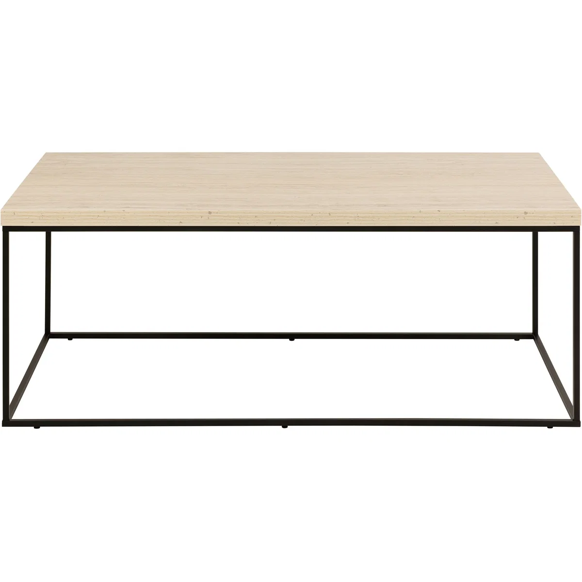 Barossa Coffee Table with Travertine Rough Paper Top & Black Powder Steel Base 110x55x45cm - Travertine – image 4
