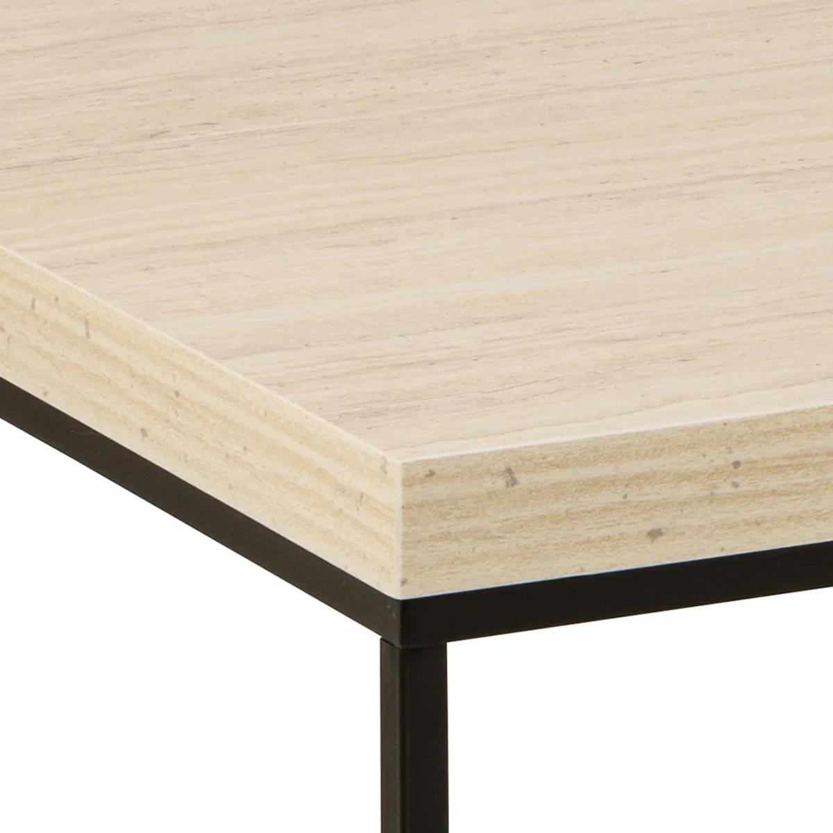 Barossa Coffee Table with Travertine Rough Paper Top & Black Powder Steel Base 110x55x45cm - Travertine – image 5