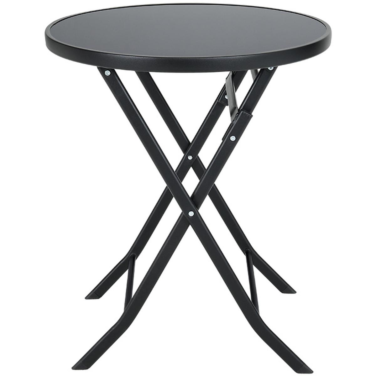 Folding Metal Coffee Table - Black / 60cm – image 2