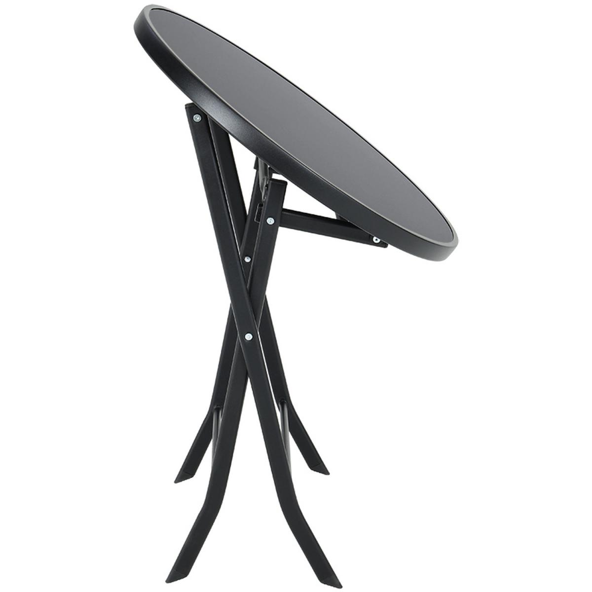 Folding Metal Coffee Table - Black / 60cm – image 3