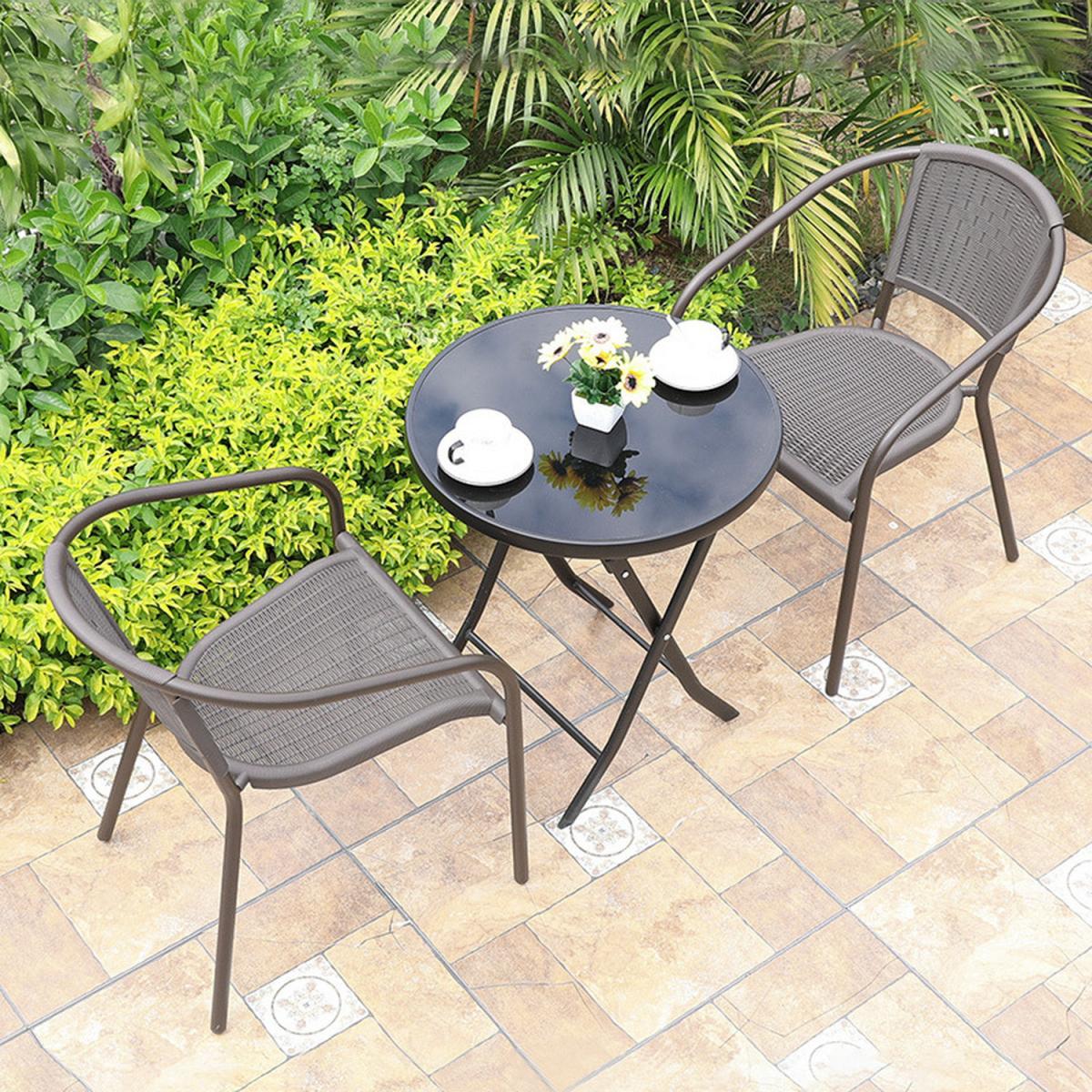 Folding Metal Coffee Table - Black / 60cm – image 7