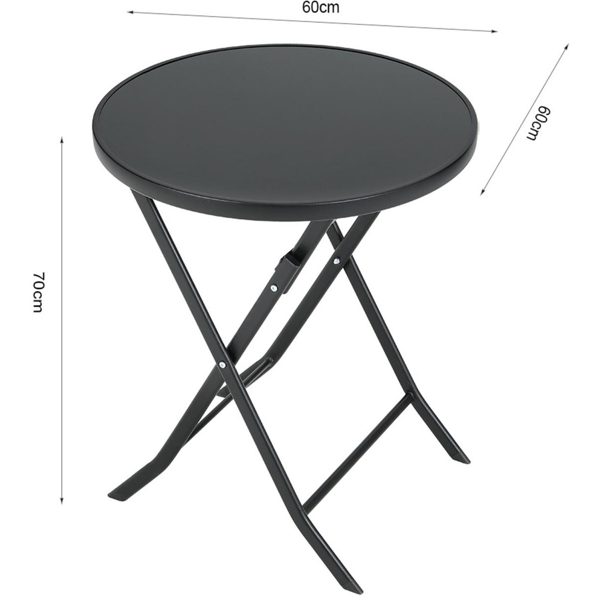 Folding Metal Coffee Table - Black / 60cm – image 8