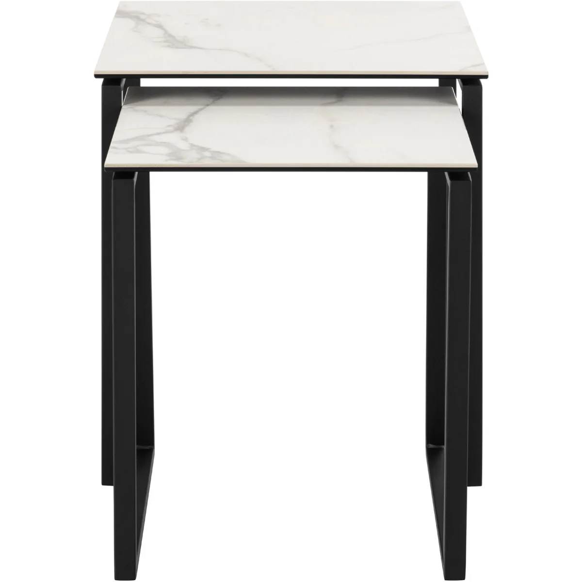 Katrine Square Coffee Table Set in Ceramic White - White – image 2