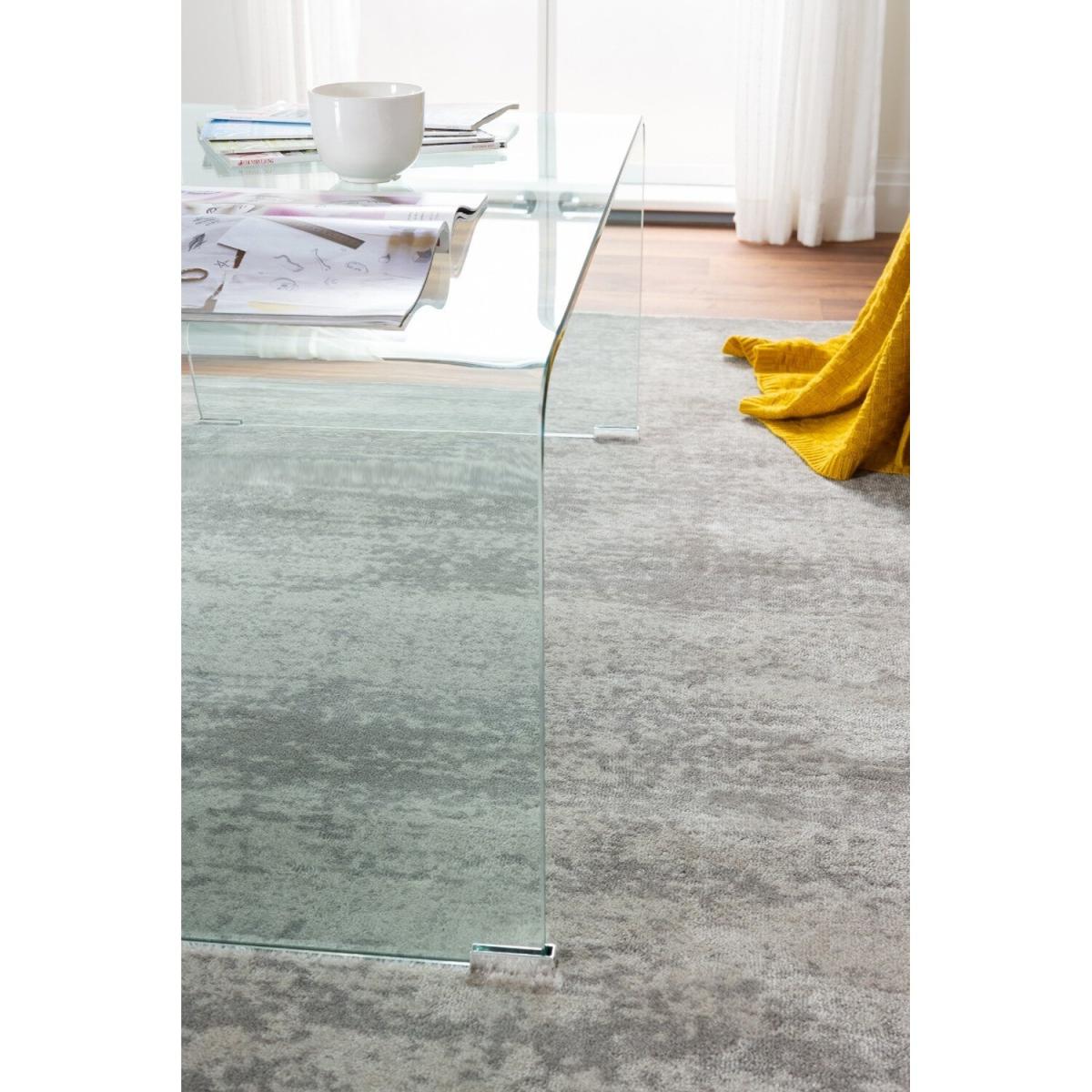 Turin Modern Clear Glass Curved Coffee Table - Clear – image 3