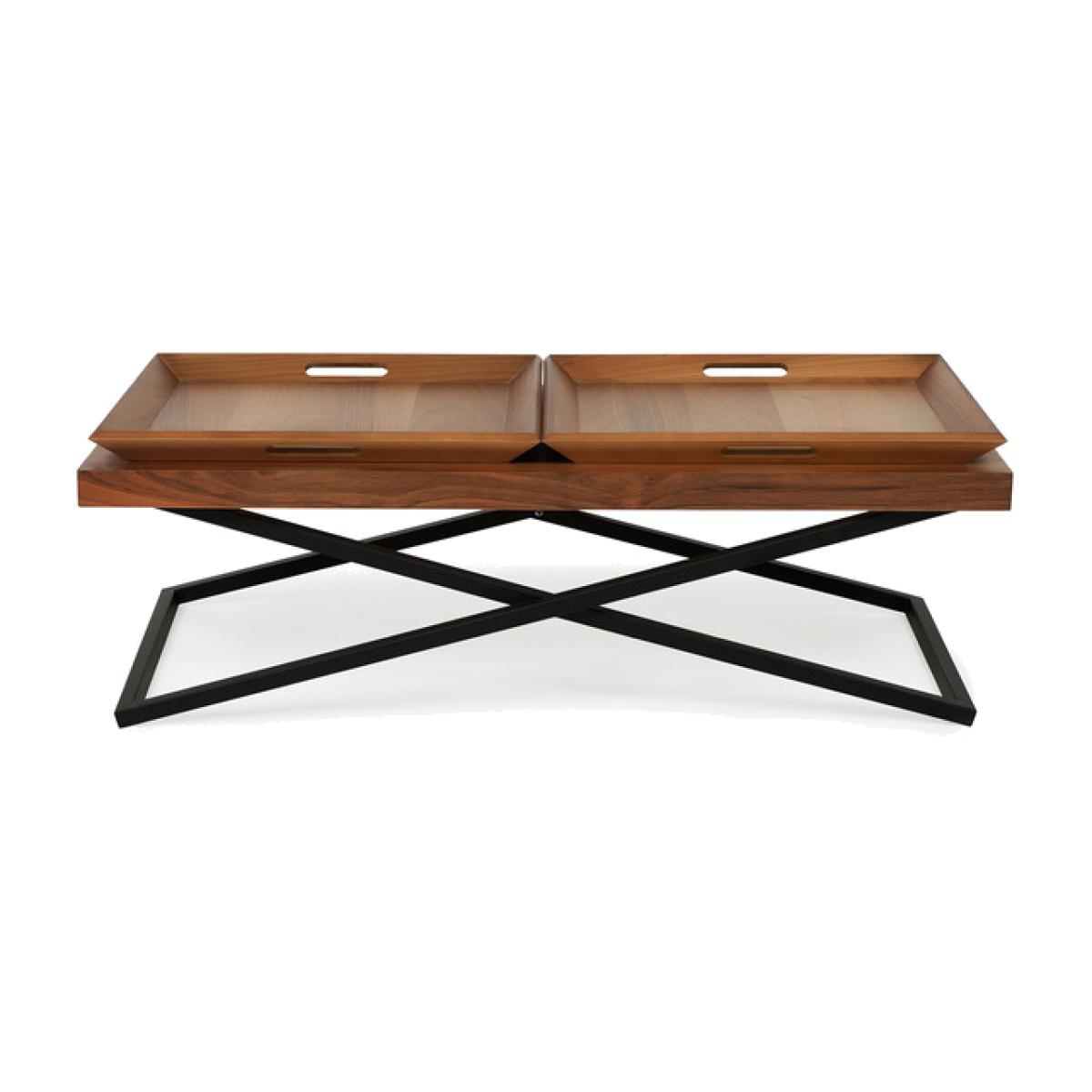 Towly Set of Coffee Table and 2 Wooden Trays - Walnut