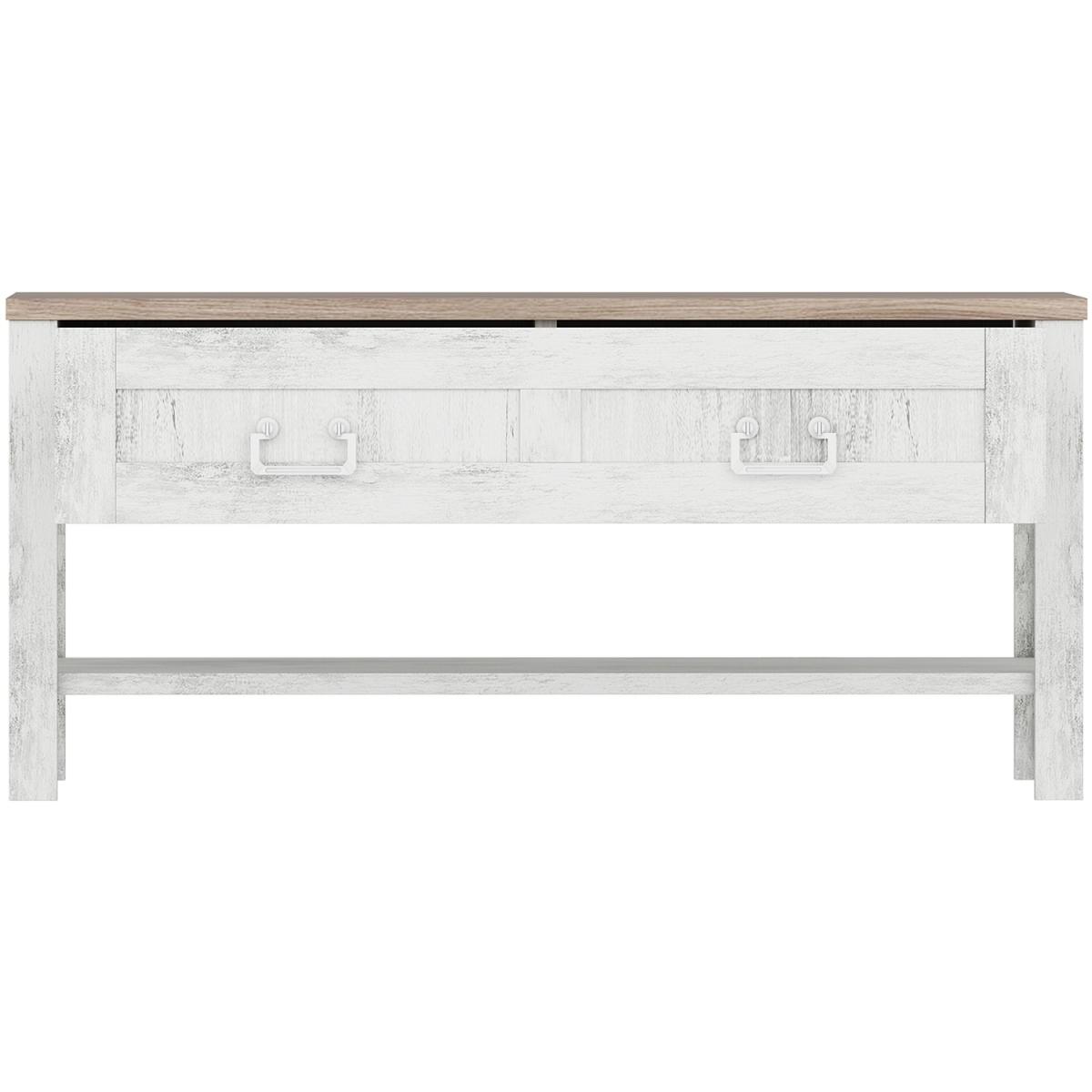 Sento Coffee Table White Reclaimed Wood Look - White and Oak – image 6