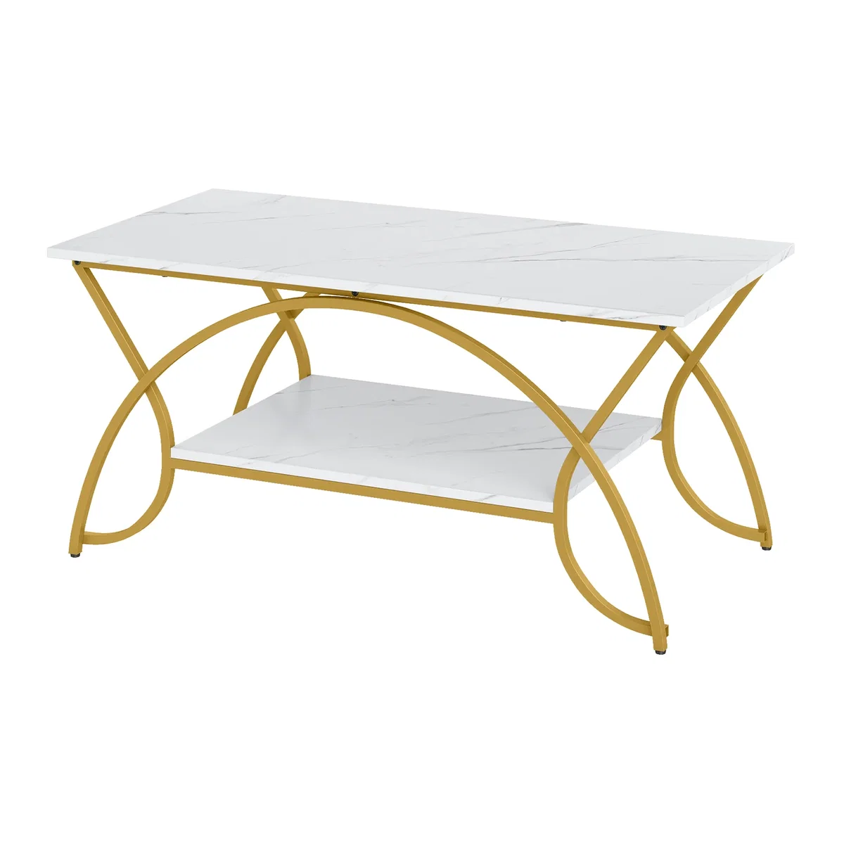 2 Tier Faux Marble Coffee Table – image 1