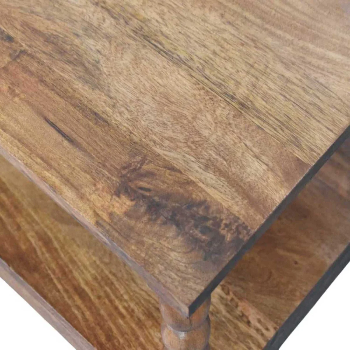 Solid Wood Spindle Coffee Table with Open Shelf - Brown – image 2
