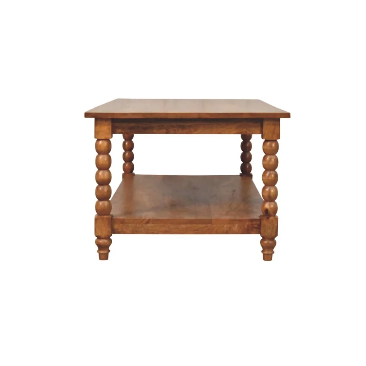 Solid Wood Spindle Coffee Table with Open Shelf - Brown – image 5