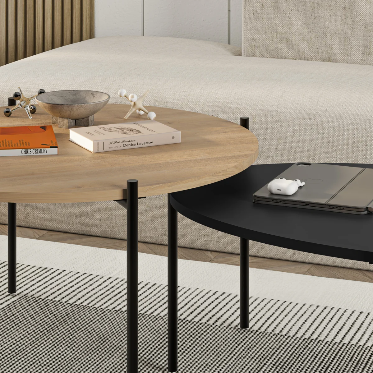 Odelia Coffee Table - Oak, Silky Black – image 4