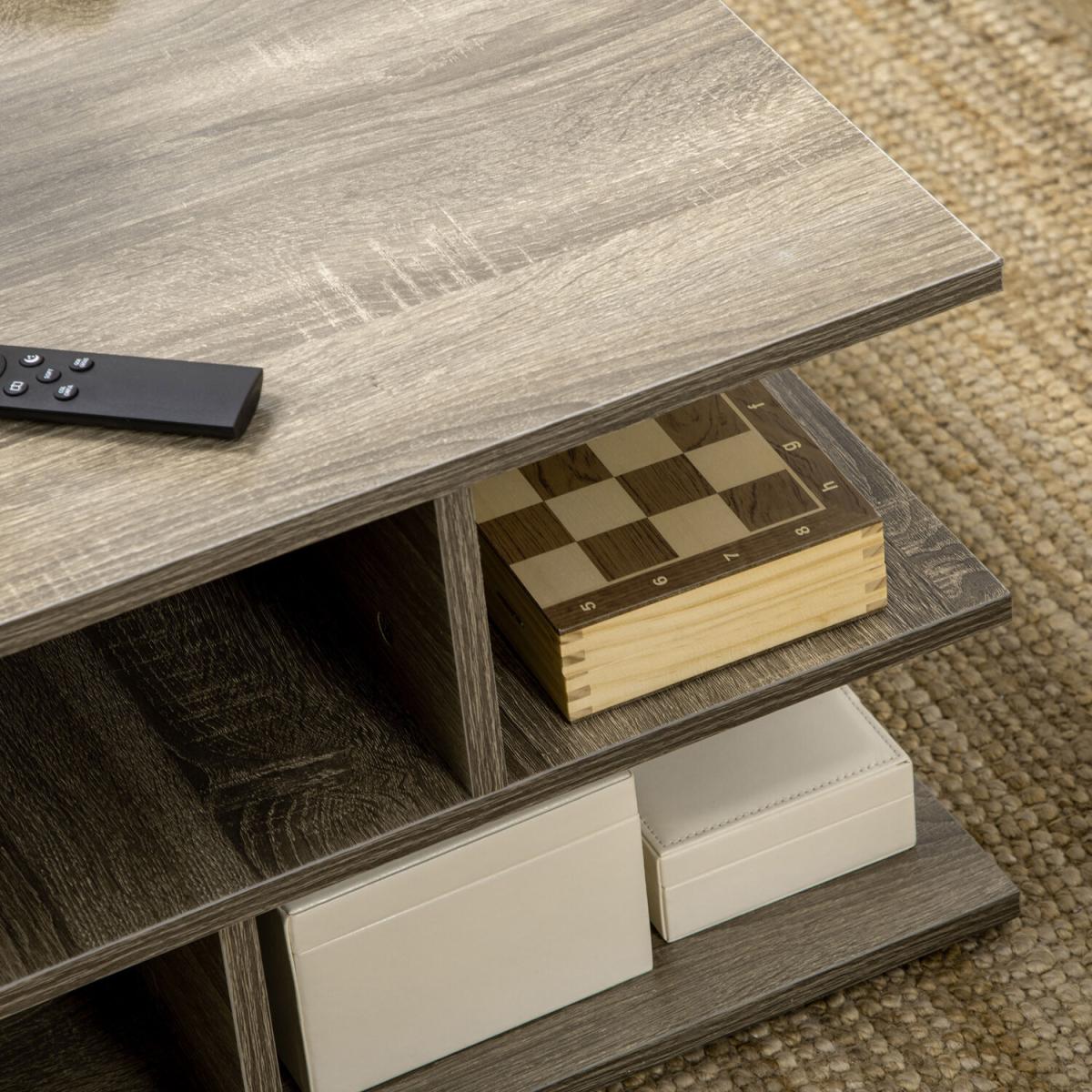 Square Coffee Tables for Living Room, Modern Cocktail Table - Grey – image 4