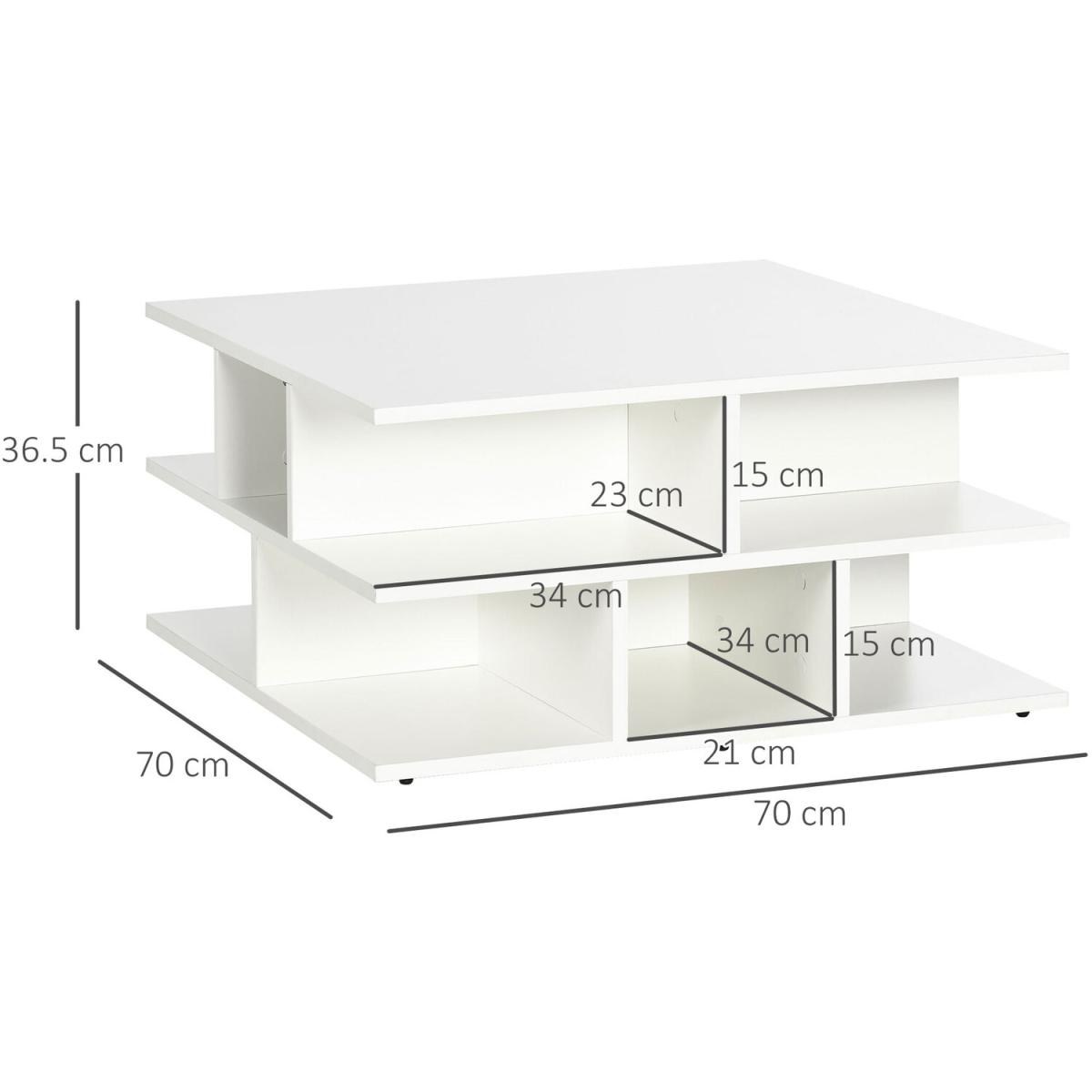 Square Coffee Tables for Living Room, Modern Cocktail Table - Grey – image 6